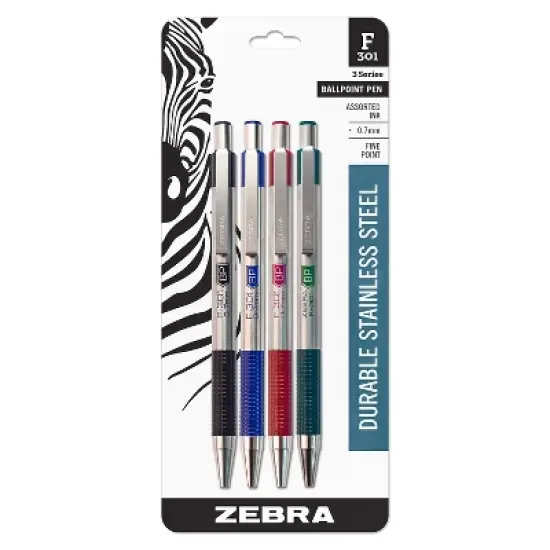 Zebra Pen F-301 Stainless Steel Retractable Ballpoint Pen 521182 image {5}