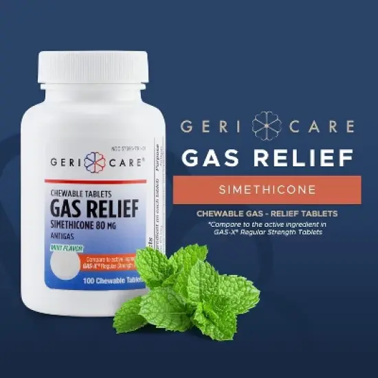 Geri Care - Simethicone Chewable Gas-Relief Tablets 80mg, 100 Count image {2}