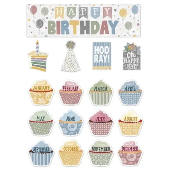 Teacher Created Resources&reg; Classroom Cottage Happy Birthday Mini Bulletin Board Set, 67 Pieces image {2}