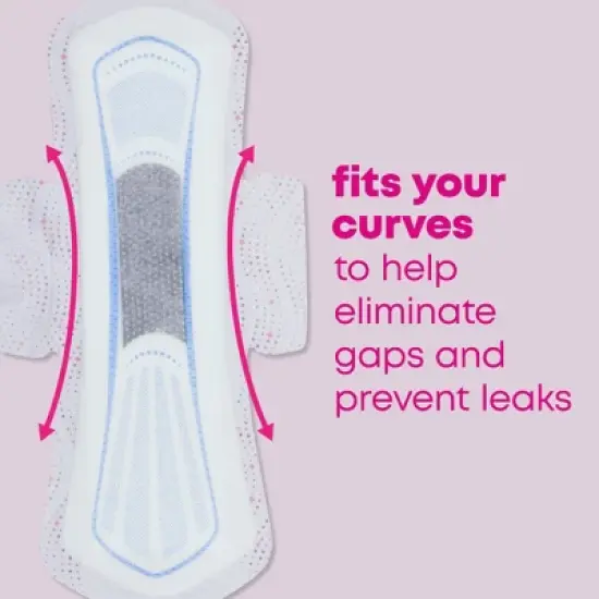 U by Kotex Balance Sized for Teens Ultra-Thin Pads with Wings - Overnight - Unscented - 24ct image {5}