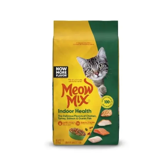Meow Mix Indoor Health with Flavors of Chicken, Turkey ,Ocean Fish & Salmon Adult Complete & Balanced Dry Cat Food - 6.3lbs image {4}