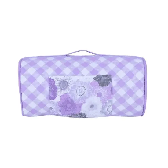 Bacati - Watercolors Floral Purple Gray Toddler Nap Mat image {1}