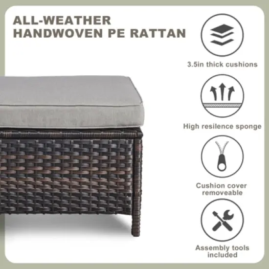 7 Pieces Gymojoy Sofa Chairs Ottoman with Swivel Chairs image {11}