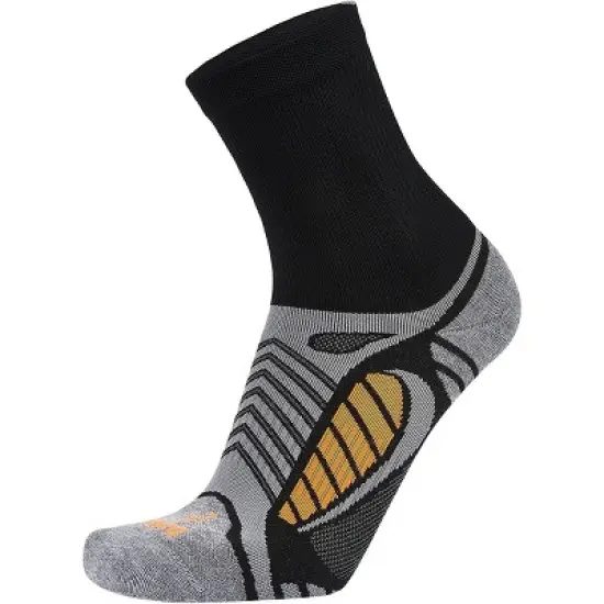 Balega Ultra Light Second Skin Crew Length Running Socks - Black/Gray Heather image {2}