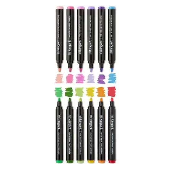 KINGART PRO Acrylic Paint Markers 12 Floral Colors image {6}