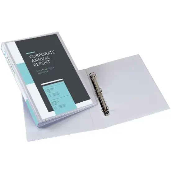 Avery Legal-Size Durable View 3 Ring Binder, 1 Inch Round Rings, 1 White Binder (16500) image {5}