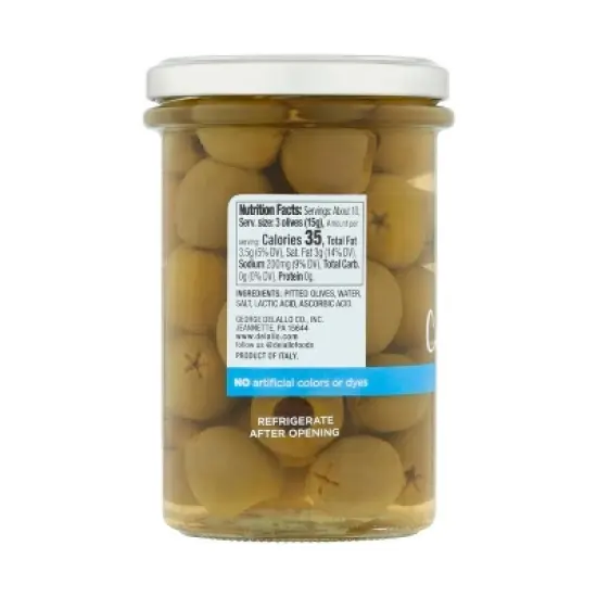 DeLallo Pitted Castelvetrano Green Olives, 5.3 oz Jar, (6 Pack) image {5}