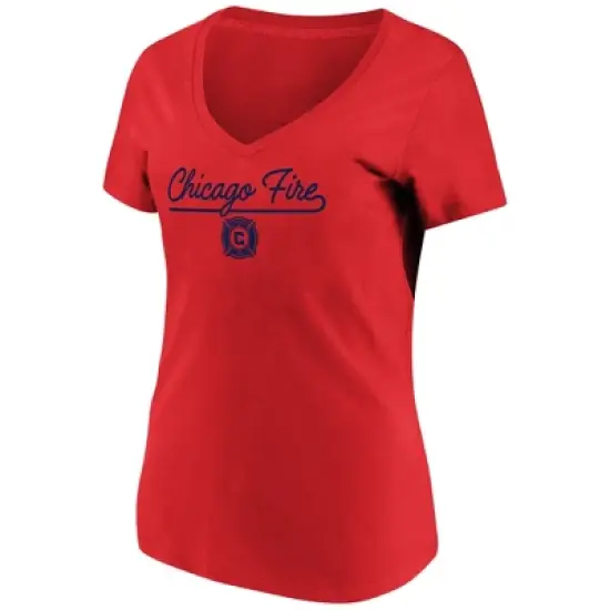 MLS Chicago Fire Women's Short Sleeve V-Neck T-Shirt image {3}