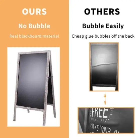 Artloge Heavy Duty A-Frame Magnetic Chalkboard 2-Sided FreestandingChalkboard Sign Sidewalk Cafe Menu Board Wedding Signage -Grey&White image {6}