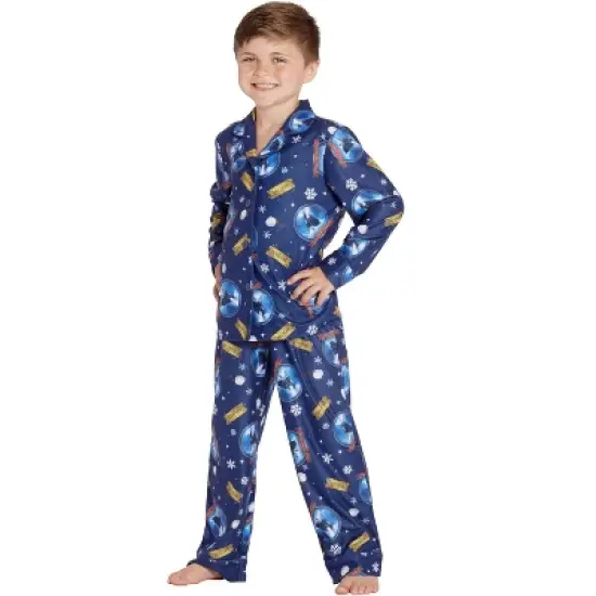 The Polar Express Kids Believe Button-Front Coat Shirt And Pants Pajama Set image {1}