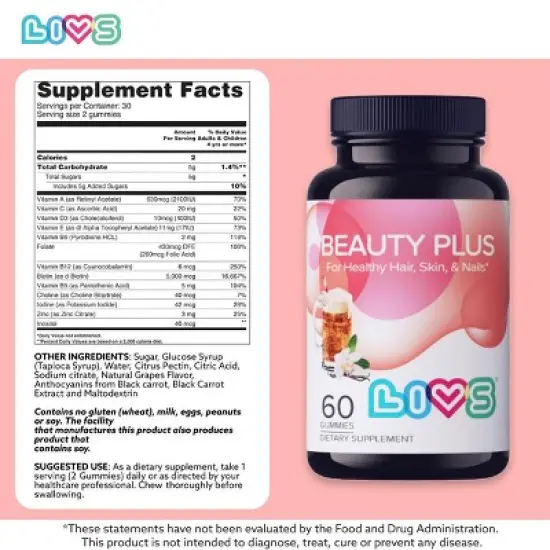 LIVS Gummies Beauty Plus (hair, skin, & nails) image {4}