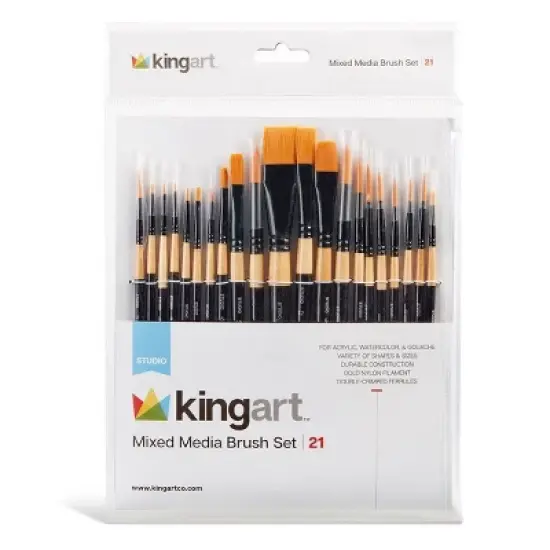 KINGART Brush Set Mixed Media 21 pc image {5}