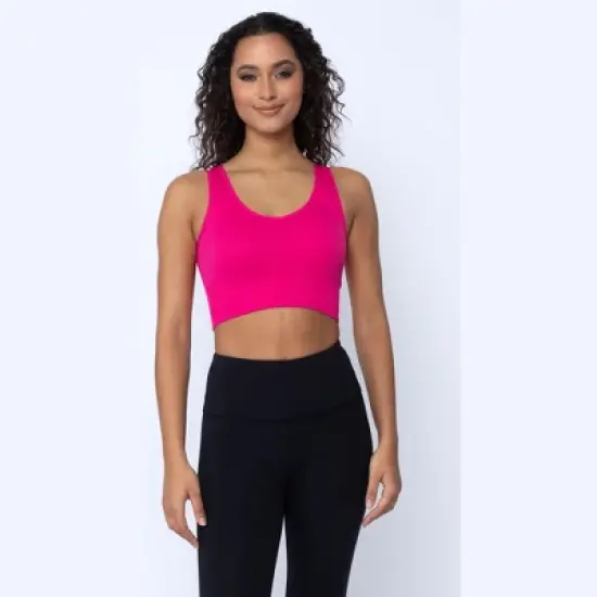 90 Degree By Reflex Womens 2 Pack Ribbed Seamless Bianca Strappy Back V-Neck Cropped Tank image {1}