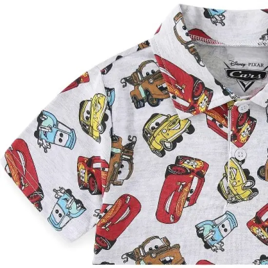 Disney Cars Boys Short Sleeve Polo Shirt for Toddler and Big Kids image {2}