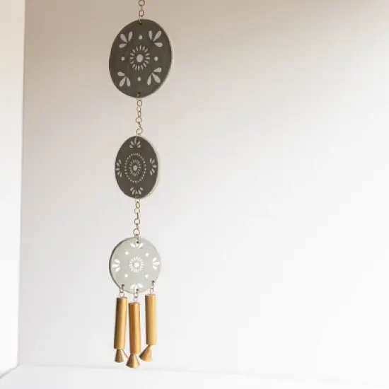 Gray Terracotta & Metal Wall Hanging - Foreside Home & Garden image {7}