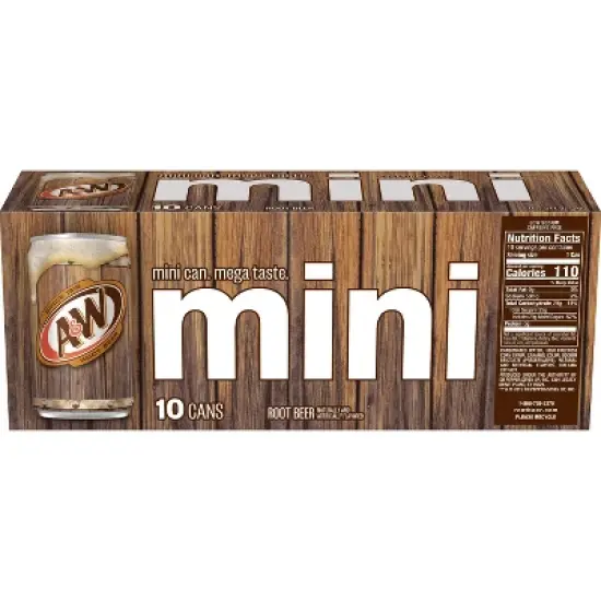 A&W Root Beer Soda - 10pk/7.5 fl oz Mini Cans image {4}