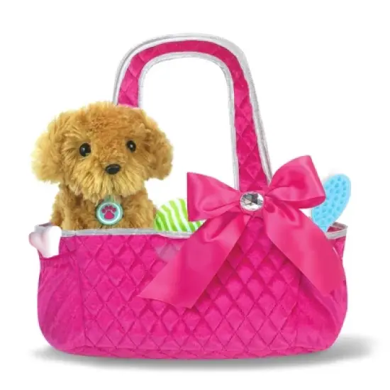 Sophia&rsquo;s Quilted Tote Bag Doll Carrier with Pockets, Hot Pink image {1}