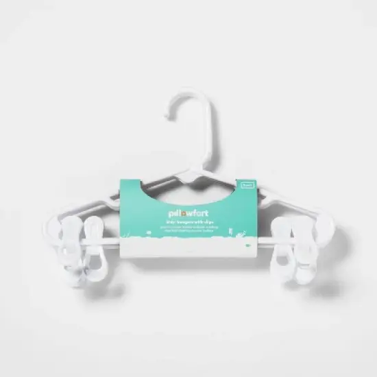 3 pk White Kids' Hanger with Clips - Pillowfort&trade; image {3}