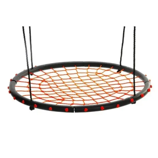 Swinging Monkey Giant 40 Inch Diameter 400 Pound Weight Capacity Spider Web Fabric Outdoor Tree Saucer Swing, Orange image {1}