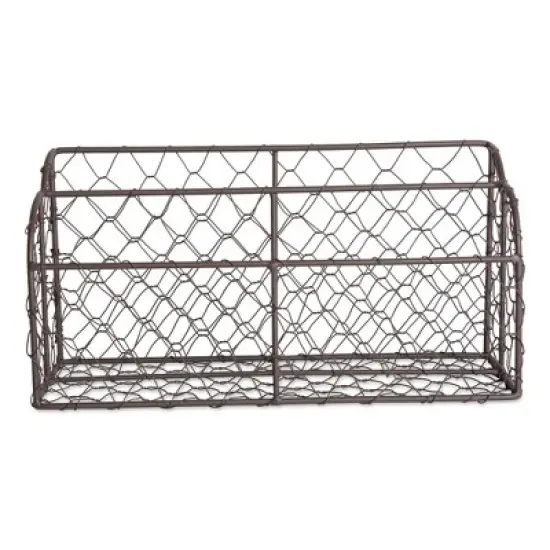 Design Imports Rustic Bronze Chicken Wire Metal Desktop Letter Holder image {2}
