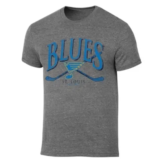 NHL St. Louis Blues Men's Short Sleeve Gray Tri-Blend T-Shirt image {3}