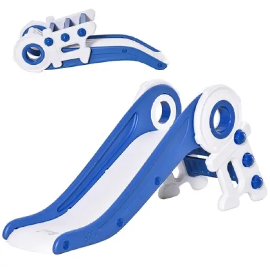 Qaba Folding Kids Slide, Activity Freestanding Climber for Ages 1-3 Years, Indoor and Outdoor Exercise Playset Toy Center, with Cartoon Astronaut Shape image {3}