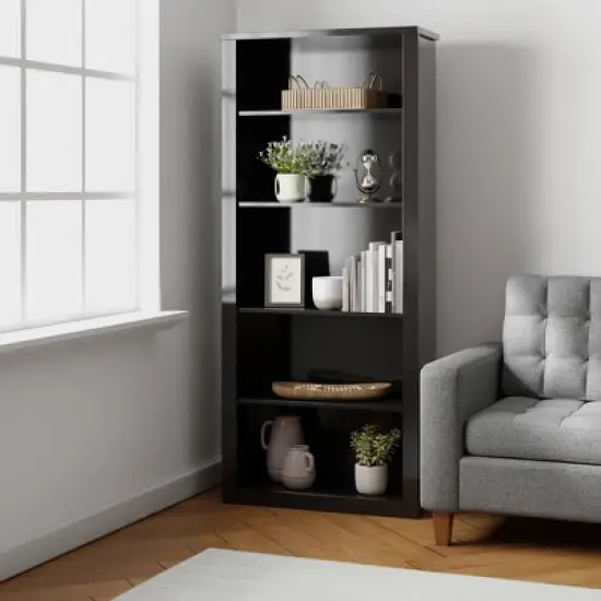 72" Elaine 5 Shelf Standard Bookcase - Brookside Home image {2}