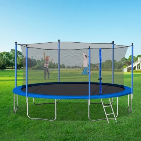 BestParts 14FT Outdoor Trampoline with Safety Net & Ladder &ndash; Heavy-Duty Jump Mat & Spring Cover image {2}