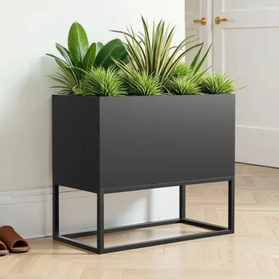 Wooakway Outdoor/Indoor/Decor Metal Elevated Raised Garden Bed Planter Box Planter Pots Cachepot Nursery Pot image {7}