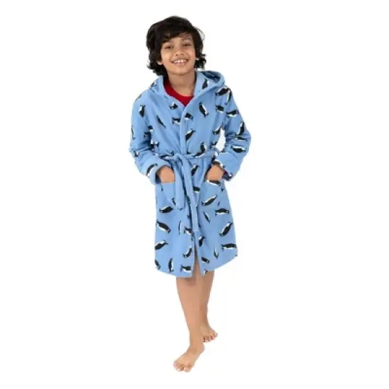 Leveret Kids Fleece Hooded Robe image {9}