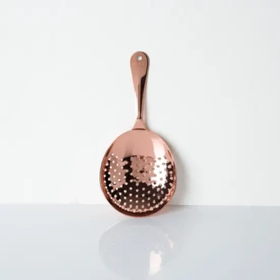 Summit Copper Julep Strainer by Viski | Professional Metal Stainless Steel Cocktail Strainer for Kitchen with Handle | Home bar tool image {3}