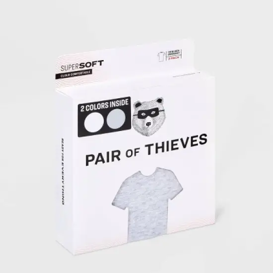 Pair of Thieves Men's 2pk Crew Undershirt - Gray/White image {2}