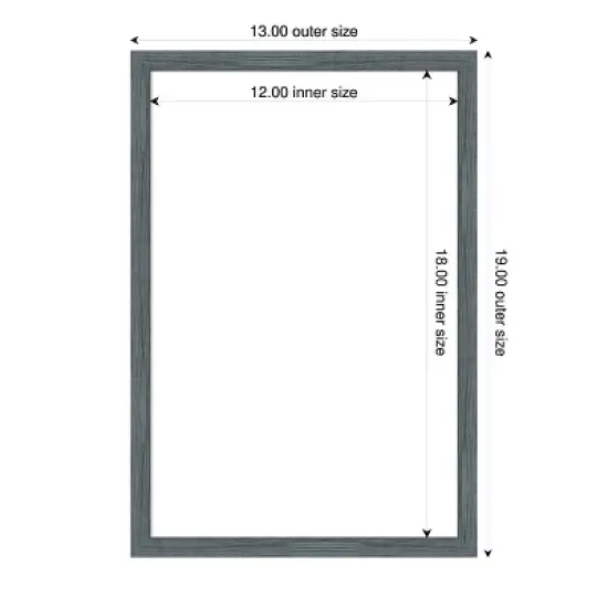 Amanti Art Dixie Blue Grey Rustic Narrow Framed Dry Erase Magnetic Board image {4}