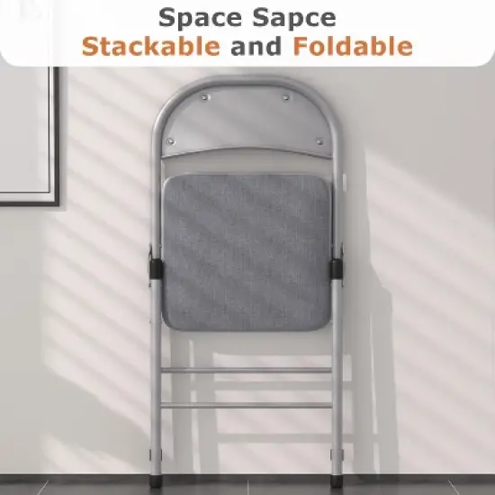 VECELO 4 Pack Folding Chairs Portable Office Kitchen Dining Chairs 6 Colors image {6}
