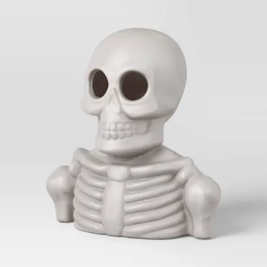 Lit Plastic Skeleton Bust Figurine - Hyde and EEK! Boutique&trade; Gray image {2}