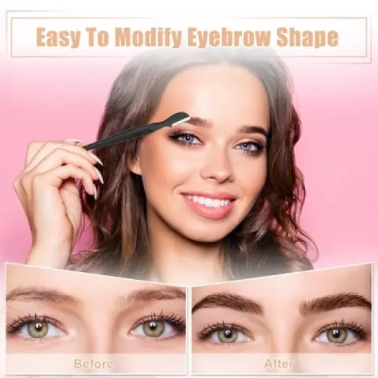 Unique Bargains Stainless Steel Eyebrow Scissors Set Black 6 Pcs image {1}