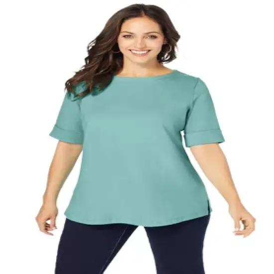 Jessica London Women&rsquo;s Plus Size Cuff Tee image {11}