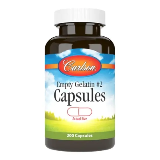 Carlson - Empty Gelatin Capsules, Easy to Separate and Fill, with Screw Cap Bottle image {4}