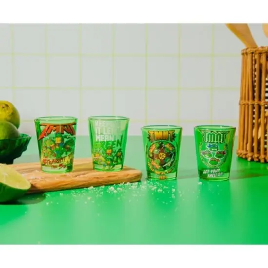 Silver Buffalo Teenage Mutant Ninja Turtles 1.5-Ounce Mini Shot Glasses | Set of 4 image {2}