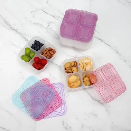 Cook With Color 16pc 4 Compartment Portion Containers image {4}