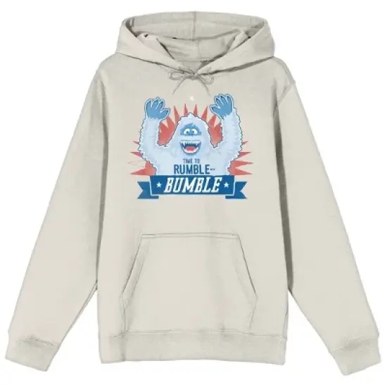 Rudolph the Red-Nosed Reindeer "Time To Rumble With Bumble" Men's Sand Graphic Hoodie image {8}