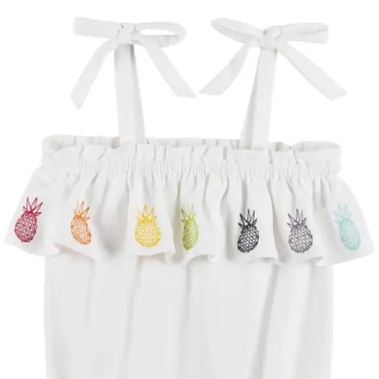 Andy & Evan Toddler Girls Pineapple Bubble White, Size 18-24 Months image {2}