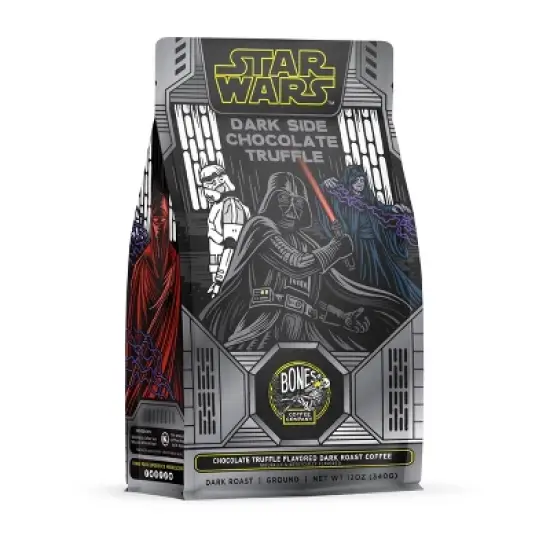 Bones Coffee Company Star Wars Dark Side Chocolate Truffle Flavored Dark Roast Ground Coffee - 12oz image {4}