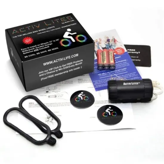 Activ Life Bike Wheel Lights (2 Tire, White) Hot Gifts for Boy & Girls. Summer Ideas for Him and Her - Popular Bicycle Accessories image {4}