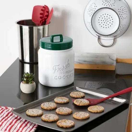 Design Imports Dark Green Ceramic Cookie Jar image {5}