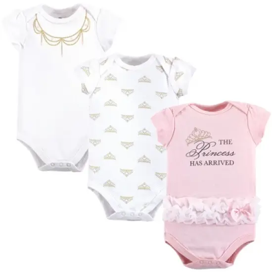Little Treasure Baby Girl Cotton Bodysuits 3pk, Princess image {1}