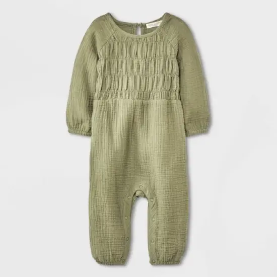 Grayson Collective Baby Girls' Smocked Gauze Bubble Romper image {5}