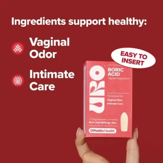 O Positiv URO Boric Acid Suppository - 12ct image {2}