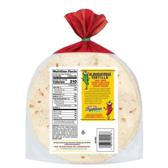 Albuquerque Burrito Size Flour Tortillas - 25oz/10ct image {1}