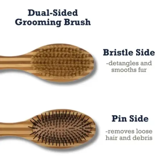 Country Living Dual-Sided Natural Wood Dog Brush - Ergonomic, Durable & Versatile image {5}
